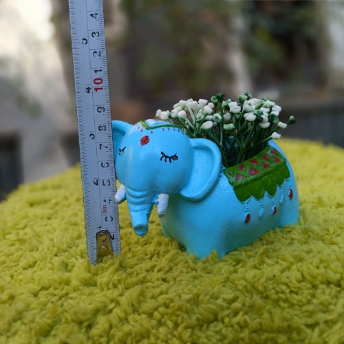 Blue elephant planter