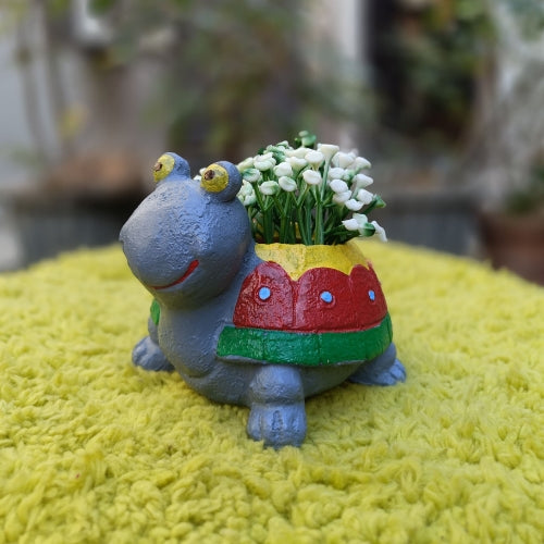 Grey tortoise planter