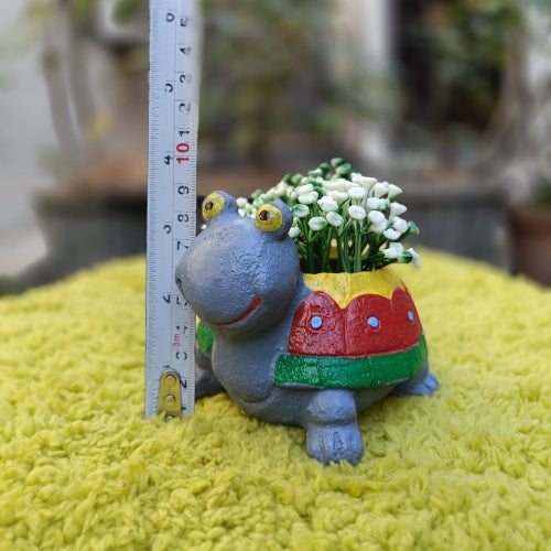 Grey tortoise planter