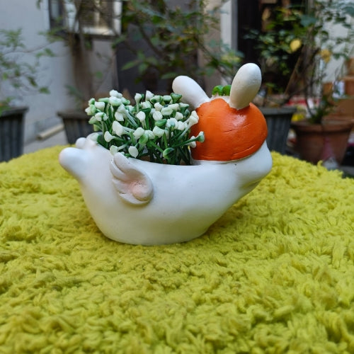Flying rabbit planter