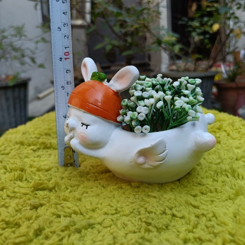 Flying rabbit planter