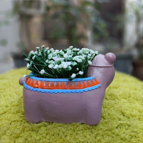 Brown beer planter