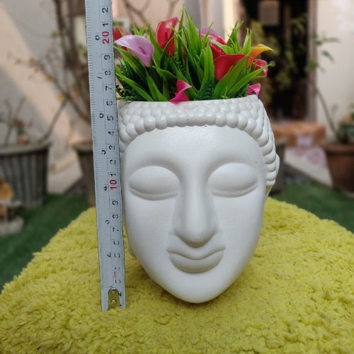 Budhha head planter (white)