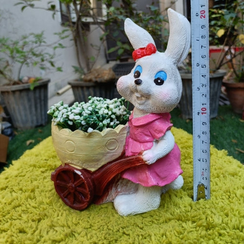 Pink bunny girl planter