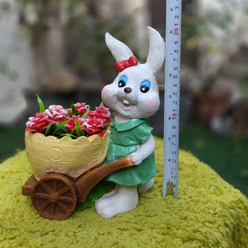 Green bunny girl planter
