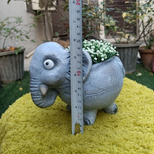 Grey elephant planter