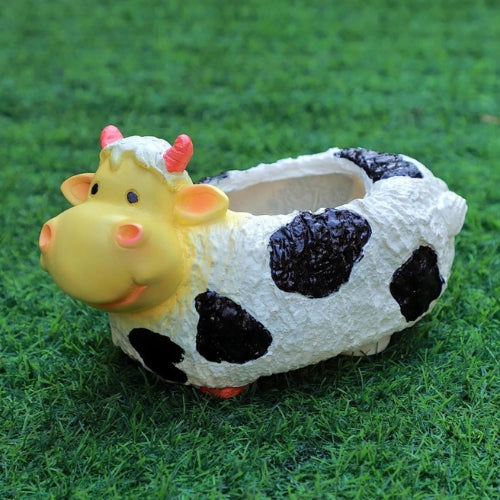 White cow planter
