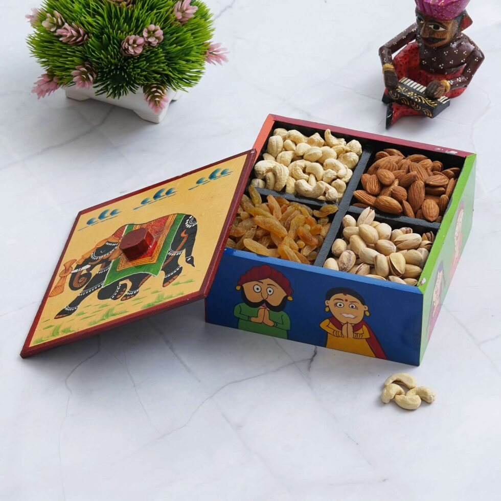 Wooden 4 boxer Dry Fruit Box