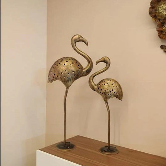 Metal Flamingo Set