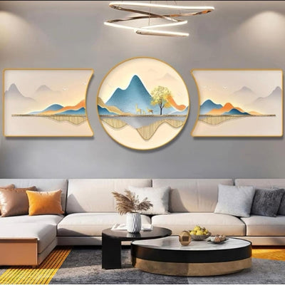 Golden Mountain Deer Wall Art