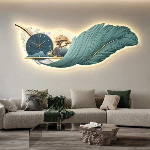  Large Feather LED Wall Clock