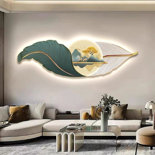 Modern Feather LED Wall Art