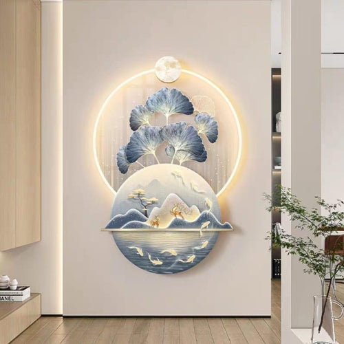 Tree and Deer with Koi Fish LED Wall Art