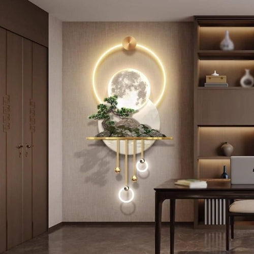 LED Moon & Bonsai Wall Art 