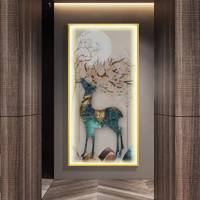 Moon With Deer LED Painting