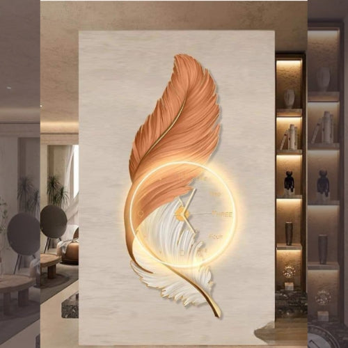  Feather Wall Clock with LED Backlight