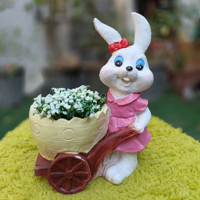 Pink bunny girl planter