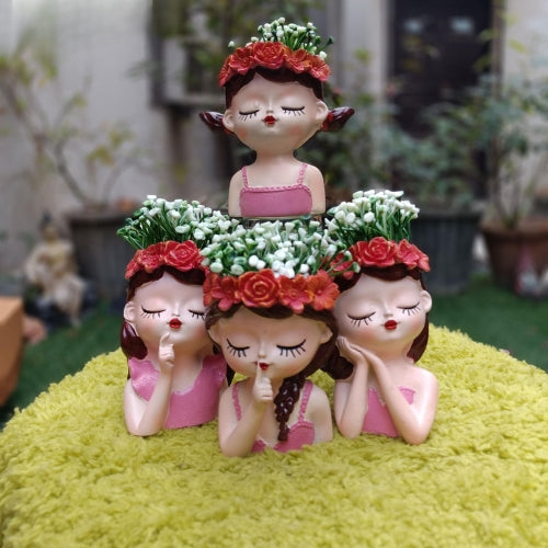 Set of 4 tiara planter