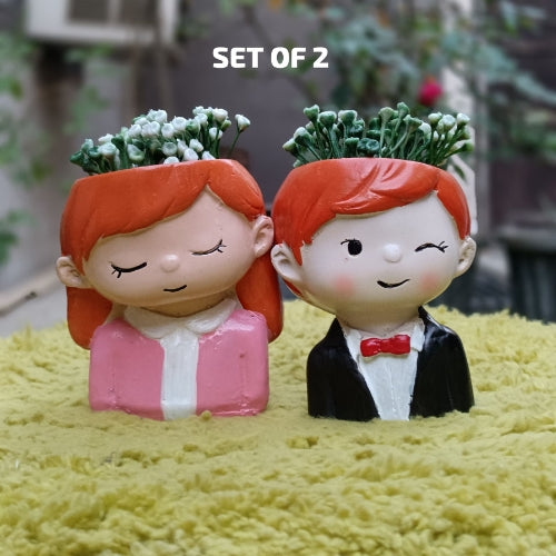 Girl boy planter