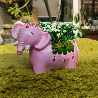 Pink elephant planter