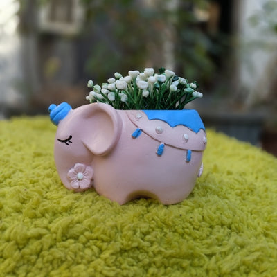 Pink elephant planter