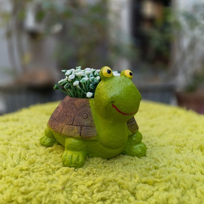 Green tortoise planter