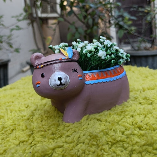 Brown beer planter