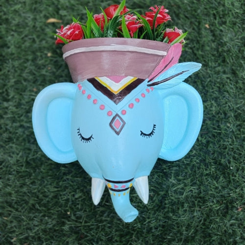 Elephant face wall planter