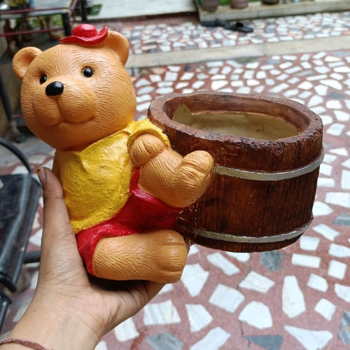 Teddy with bucket planter