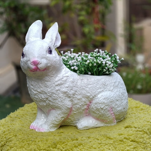 White rabbit planter