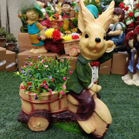 Rabbit on cycle big planter