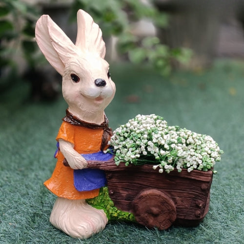 Female bunny with cart planter