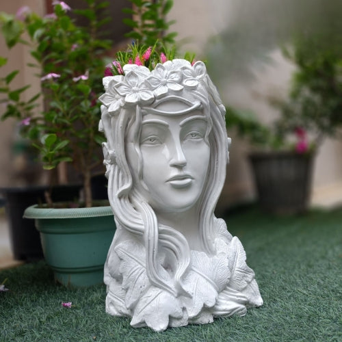 White flower girl big planter