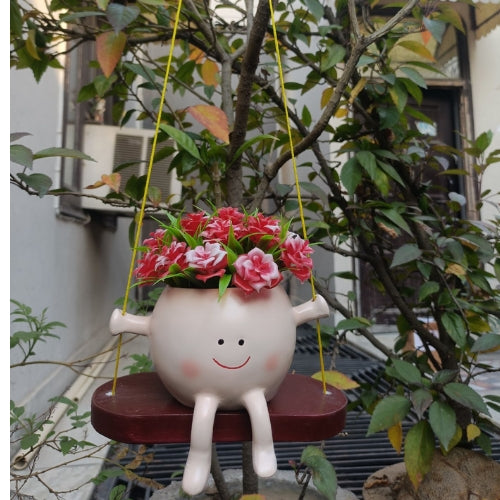 Hanging smiley planter