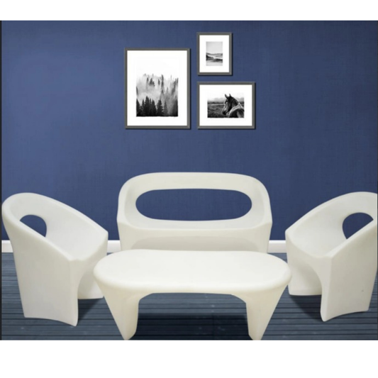 Lounge Set Of 1 Oval Table 1 Double Seater Sofa + 2 Chair ( Without Led Lightv )