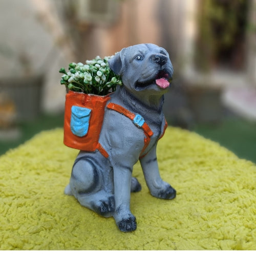Dog with bag model 1 planter