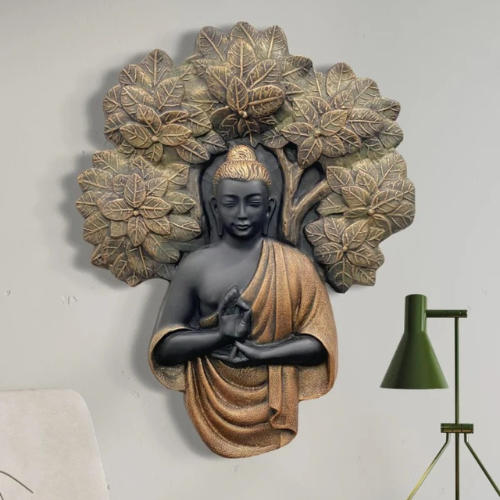 Tree Buddha Mural 3D GOLDEN
