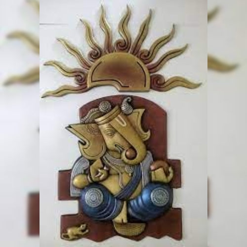 Ganesh With Sun Set of Two Mural