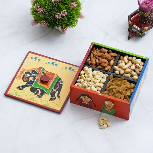 Wooden 4 boxer Dry Fruit Box